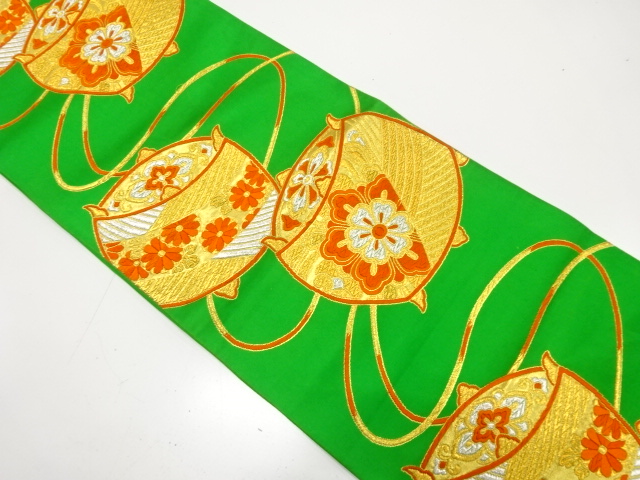 JAPANESE KIMONO / ANTIQUE FUKURO OBI / SILK / WOVEN SPOOL